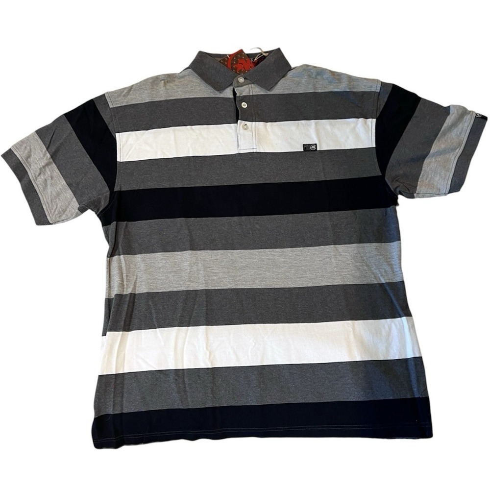 NWT Vintage Mecca Shirt Mens XL Black Grey White Polo Streetwear Hip Hop Y2K
